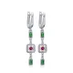 Ruby CZ Emerald CZ Geometric Drop 925 Silver Earrings Ruby CZ Emerald CZ Geometric Drop 925 Silver Earrings