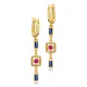 Ruby Sapphire CZ Latch Back Dangle Earrings Silver Jewelry Ruby Sapphire CZ Latch Back Dangle Earrings Silver Jewelry