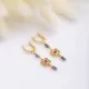 Ruby Sapphire CZ Latch Back Dangle Earrings Silver Jewelry Ruby Sapphire CZ Latch Back Dangle Earrings Silver Jewelry
