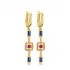 Ruby Sapphire CZ Latch Back Dangle Earrings Silver Jewelry