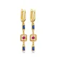 Ruby Sapphire CZ Latch Back Dangle Earrings Silver Jewelry Ruby Sapphire CZ Latch Back Dangle Earrings Silver Jewelry