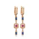 Ruby Sapphire CZ Latch Back Dangle Earrings Silver Jewelry Ruby Sapphire CZ Latch Back Dangle Earrings Silver Jewelry