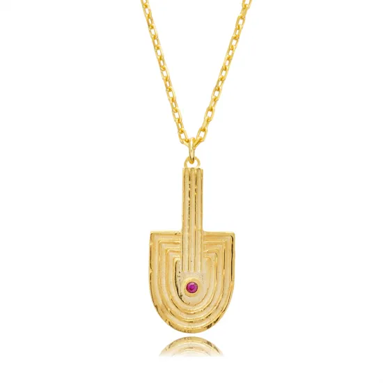 Ruby CZ Dainty 925 Sterling Silver Necklace Ruby CZ Dainty 925 Sterling Silver Necklace