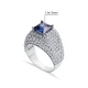 Tanzanite Square Cut CZ Stony Cluster 925 Silver Ring | 925 Sterling Silver Wholesale | Sade Silver Tanzanite Square Cut CZ Stony Cluster 925 Silver Ring - Sade 925 Silver Jewelry