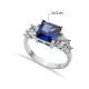 Square Tanzanite CZ Round 925 Sterling Silver Ring