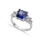 Square Tanzanite CZ Round 925 Sterling Silver Ring