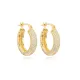 Clear Wide Hoop CZ 925 Sterling Silver Earrings Clear Wide Hoop CZ 925 Sterling Silver Earrings
