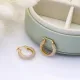 Clear Wide Hoop CZ 925 Sterling Silver Earrings Clear Wide Hoop CZ 925 Sterling Silver Earrings