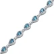 Pear Drop Aquamarine CZ Dainty Tennis Silver Bracelet - Sade 925 Silver Jewelry