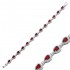 Garnet CZ Stone Pear Drop Dainty Sterling Silver Tennis Bracelet