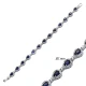Pear Drop Sapphire CZ Dainty Tennis 925 Silver Bracelet | 925 Sterling Silver Wholesale | Sade Silver Pear Drop Sapphire CZ Dainty Tennis 925 Silver Bracelet - Sade 925 Silver Jewelry