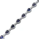 Pear Drop Sapphire CZ Dainty Tennis 925 Silver Bracelet | 925 Sterling Silver Wholesale | Sade Silver Pear Drop Sapphire CZ Dainty Tennis 925 Silver Bracelet - Sade 925 Silver Jewelry