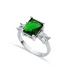 Rectangle Emerald CZ Baguette 925 Sterling Silver Ring