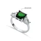 Square Emerald Pear CZ 925 Sterling Silver Ring Square Emerald Pear CZ 925 Sterling Silver Ring