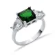 Square Emerald Pear CZ 925 Sterling Silver Ring Square Emerald Pear CZ 925 Sterling Silver Ring
