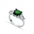 Square Emerald Pear CZ 925 Sterling Silver Ring