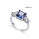 Pear CZ Square Tanzanite 925 Sterling Silver Ring | 925 Sterling Silver Wholesale | Sade Silver Pear CZ Square Tanzanite 925 Sterling Silver Ring - Sade 925 Silver Jewelry