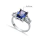 Rectangle Tanzanite Pear CZ 925 Sterling Silver Ring | 925 Sterling Silver Wholesale | Sade Silver Rectangle Tanzanite Pear CZ 925 Sterling Silver Ring - Sade 925 Silver Jewelry