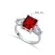 Rectangle Garnet Pear CZ 925 Sterling Silver Ring | 925 Sterling Silver Wholesale | Sade Silver Rectangle Garnet Pear CZ 925 Sterling Silver Ring - Sade 925 Silver Jewelry