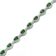 Sapphire CZ Oval Shape Tennis Sterling Silver Bracelet