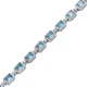 Sparkle Rectangle Aquamarine CZ Tennis Silver Bracelet Sparkle Rectangle Aquamarine CZ Tennis Silver Bracelet
