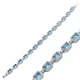 Sparkle Rectangle Aquamarine CZ Tennis Silver Bracelet Sparkle Rectangle Aquamarine CZ Tennis Silver Bracelet