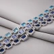 Tanzanite CZ Rectangle Shape Tennis 925 Silver Bracelet Tanzanite CZ Rectangle Shape Tennis 925 Silver Bracelet