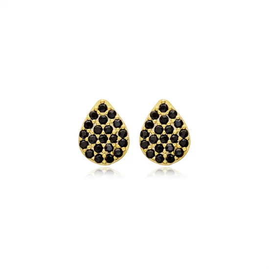 Turkish Black CZ Pear 925 Sterling Silver Earrings Turkish Black CZ Pear 925 Sterling Silver Earrings