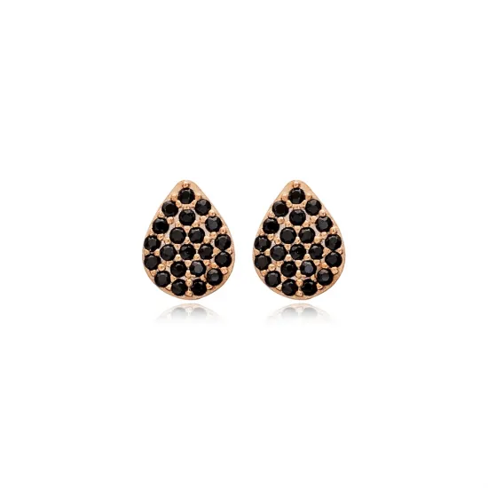 Turkish Black CZ Pear 925 Sterling Silver Earrings Turkish Black CZ Pear 925 Sterling Silver Earrings