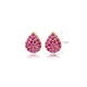 Ruby CZ Pear Design Silver Stud Earrings Ruby CZ Pear Design Silver Stud Earrings