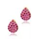 Ruby CZ Pear Design Silver Stud Earrings Ruby CZ Pear Design Silver Stud Earrings
