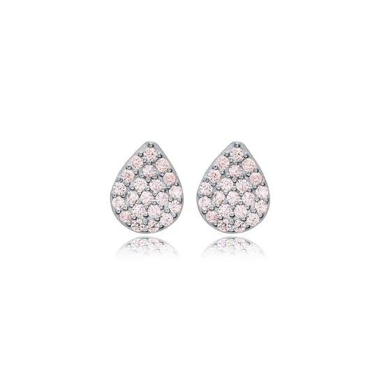 Light Pink CZ Pear 925 Sterling Silver Earrings Light Pink CZ Pear 925 Sterling Silver Earrings