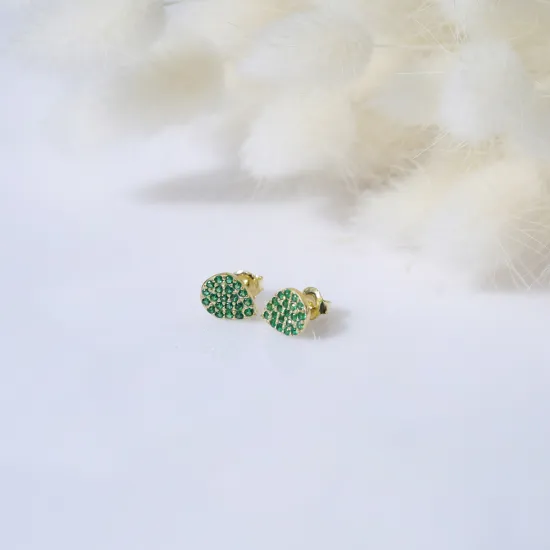 Emerald CZ Pear Design 925 Stud Earrings Emerald CZ Pear Design 925 Stud Earrings