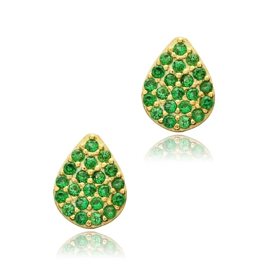 Emerald CZ Pear Design 925 Stud Earrings Emerald CZ Pear Design 925 Stud Earrings