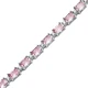 Pink CZ Baguette Tennis 925 Sterling Silver Bracelet Pink CZ Baguette Tennis 925 Sterling Silver Bracelet