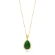 Pear Design Green CZ Stone Silver Charm Necklace Pendant Pear Design Green CZ Stone Silver Charm Necklace Pendant