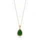Pear Design Green CZ Stone Silver Charm Necklace Pendant Pear Design Green CZ Stone Silver Charm Necklace Pendant