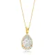 Pear White CZ 925 Sterling Silver Necklace