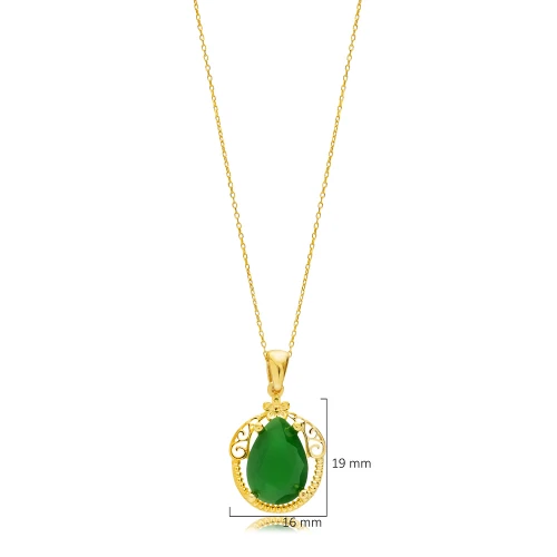 Artificial Pear 925 Sterling Silver Necklace Artificial Pear 925 Sterling Silver Necklace
