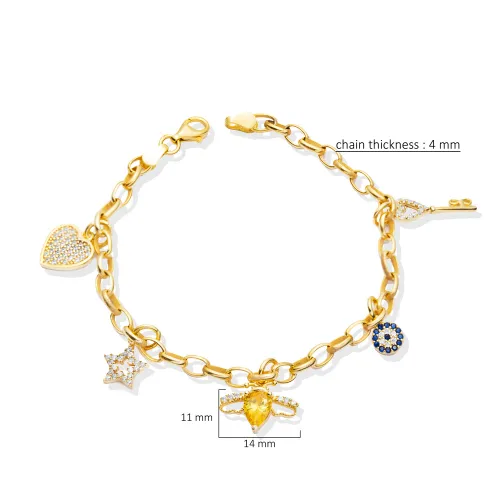 Turkish CZ Shaker 925 Sterling Silver Bracelet