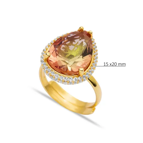 Zultanite Pear Adjustable 925 Sterling Silver Ring