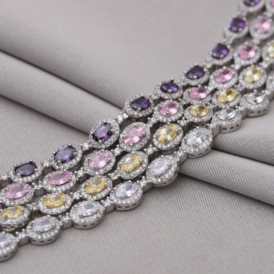 Tennis Oval Citrine CZ 925 Sterling Silver Bracelet Tennis Oval Citrine CZ 925 Sterling Silver Bracelet