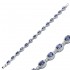 Silver Oval Shape Tanzanite CZ Tennis Bracelet