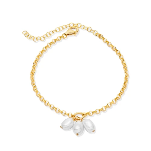 Pearls Rolo Chain 925 Sterling Silver Bracelet