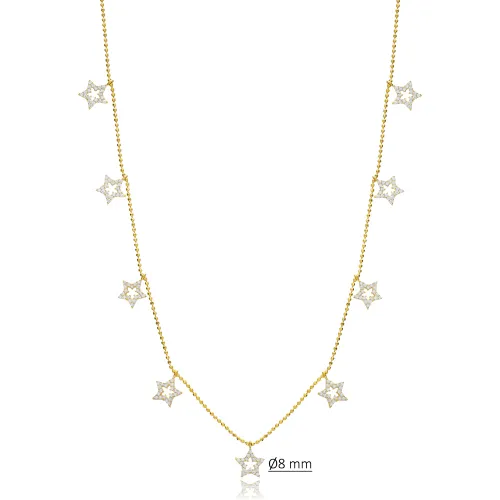 Star CZ Shaker 925 Sterling Silver Necklace Star CZ Shaker 925 Sterling Silver Necklace