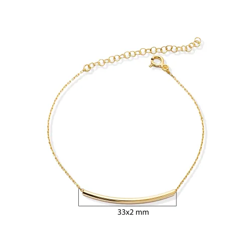 Plain Long Bar Chain 925 Sterling Silver Anklet