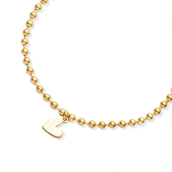 Laser Heart Shape Ball Chain Sterling Silver Bracelet Laser Heart Shape Ball Chain Sterling Silver Bracelet