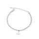 Laser Heart Shape Ball Chain Sterling Silver Bracelet Laser Heart Shape Ball Chain Sterling Silver Bracelet