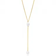 Pearl Long Y Necklace Silver Jewelry
