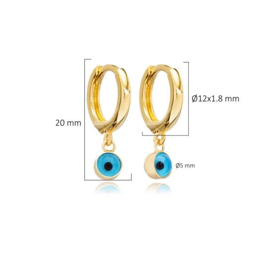 Sterling Silver Evil Eye Dangle Earrings